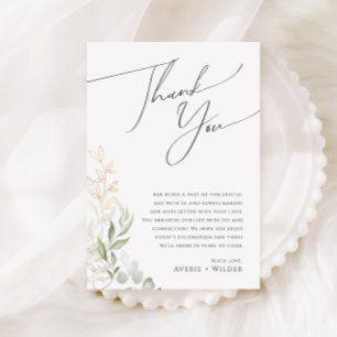 Postale Carte de remerciements de table de réception de ve