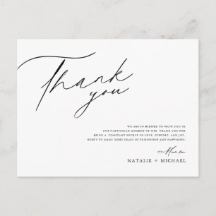 Postale Carte de remerciements de table Mariage minimalist