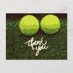 Postale Carte de remerciements de tennis avec balle de ten