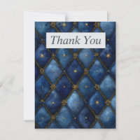 Carte de remerciements Diamants Bleus et Or