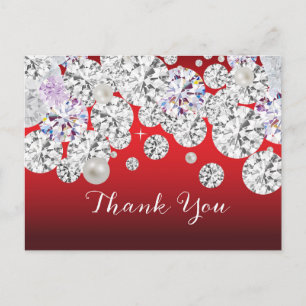 Postale Carte de remerciements élégant en diamant