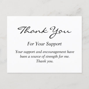 Postale Carte de remerciements élégante pour le support