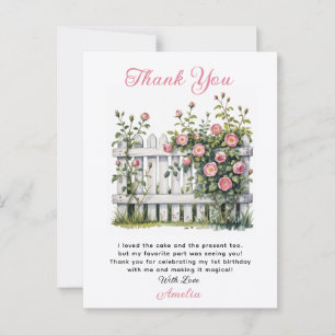 Postale Carte de remerciements floral pour le premier anni