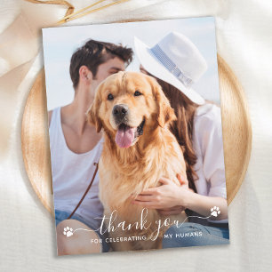 Postale Carte de remerciements Mariage photo pour animal d