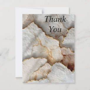 Postale Carte de remerciements papier Marbre blanc déchiré