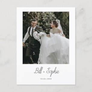 Postale Carte de remerciements photo minimaliste Mariage