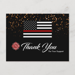 Postale Carte de remerciements pompier