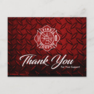 Postale Carte de remerciements pompier