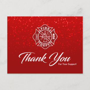Postale Carte de remerciements pompier
