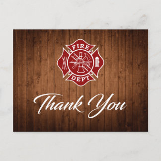 Postale Carte de remerciements pompier