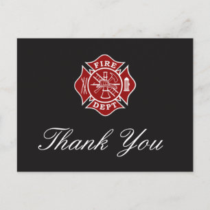 Postale Carte de remerciements pompier