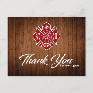 Postale Carte de remerciements pompier