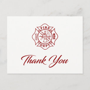 Postale Carte de remerciements pompier