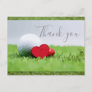 Postale Carte de remerciements pour golfeur avec balle de
