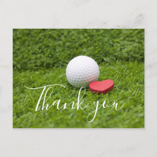 Postale Carte de remerciements pour golfeur avec balle de
