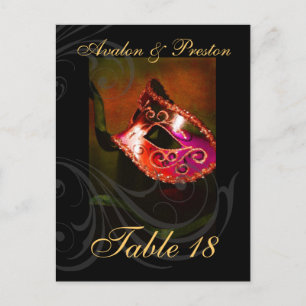 Postale Carte de repère de table Masquerade de défilement 