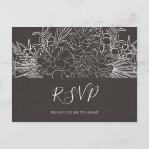 Postale Carte de réponse de mariage au charbon   Hiver rus