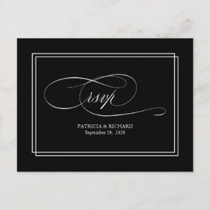 Postale Carte de réponse de mariage élégante simple écritu