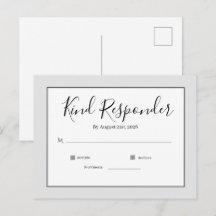 Carte de réponse minimale élégante pour mariage