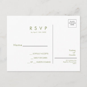 Postale Carte de réponse pour un mariage printanier avec d