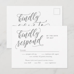 Postale Carte de réponse RSVP Eternal Bliss Editable Color