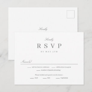 Postale Carte de réponse RSVP simple et ajustable