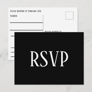 Postale Carte de réponse/simple design N&B - Choix pour le