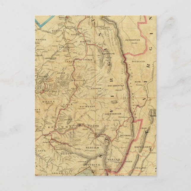 Postale Carte de Richardson de la Virginie-Occidentale (Devant)