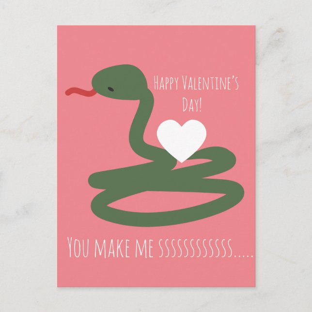 Postale Carte de Saint-Valentin serpent Sssssss Amour  (Devant)