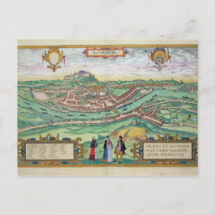 Postale Carte de Salzbourg, de 'Civitates Orbis Terrarum' 