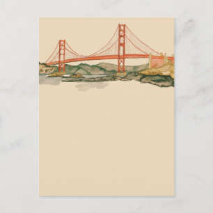 Postale Carte de San Francisco Golden Gate Bridge