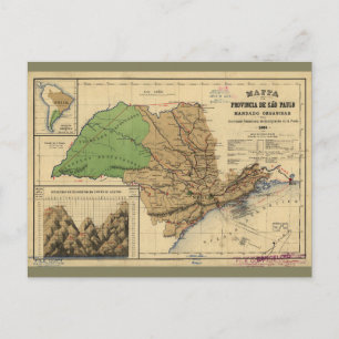Postale Carte de São Paulo, Brésil (1886)