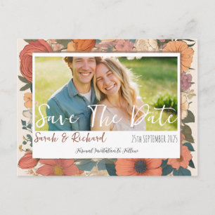 Postale Carte de sauvegarde de date de mariage florale de 