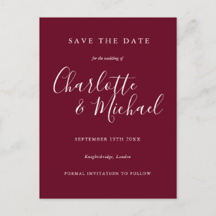 Postale Carte de sauvegarde de mariage en écriture bourgui