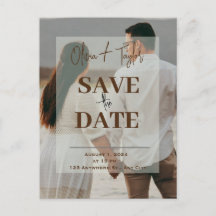 Carte de Save The Date couple photo transparente