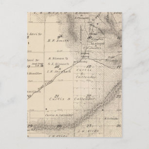 Postale Carte de section du comté de T15S R25E Tulare