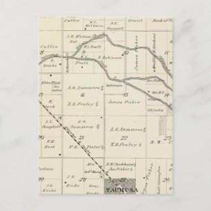 Postale Carte de section du comté de T17S R25E Tulare