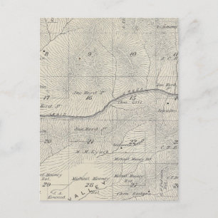 Postale Carte de section du comté de T20S R28E Tulare