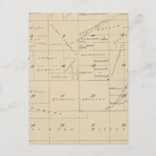 Postale Carte de section du comté de T24S R22E Tulare