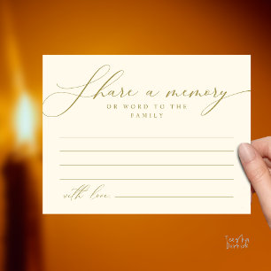 Postale Carte de souvenir de service funéraire, partager u