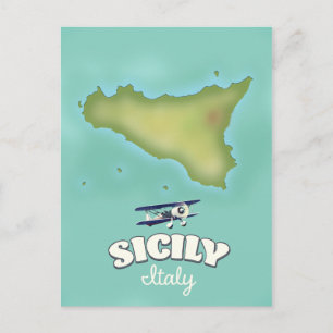 Postale Carte de style vintage Sicile Italie