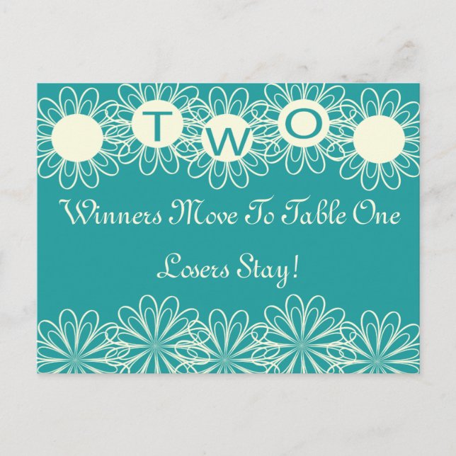 Postale Carte de table Bunco Flowers #2 (Devant)