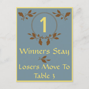 Postale Carte de table Bunco-Leaves Fall No 1