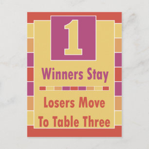 Postale Carte de table Bunco Stripes Colorée #1