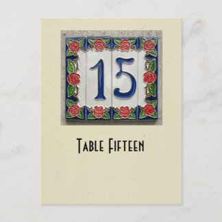 Postale Carte de table du numéro 15 de photo