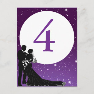 Postale Carte de table Mariage de nuit enchantée