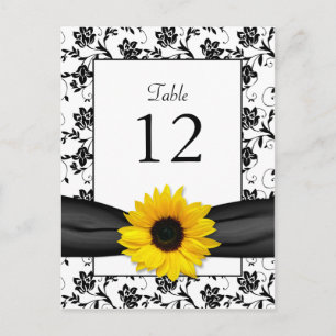 Postale Carte de table Sunflower Mariage damassé