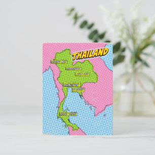 Postale Carte de Thaïlande illustrée par l'art Pop