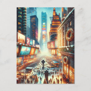 Postale Carte de Times Square Hiver. Noël