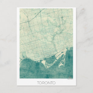 Postale Carte de Toronto Blue Vintage Watercolor
